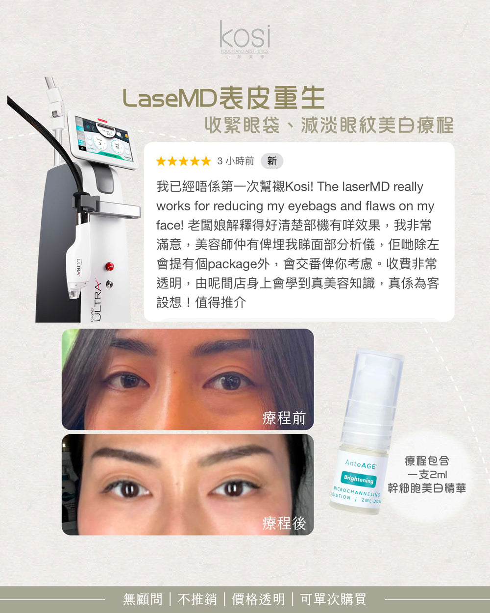LaseMD表皮重生 - 眼皮收緊美白療程(眼)